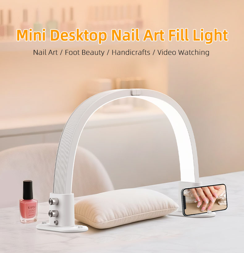 Led Moon Lamp - Mini media luna manicura relleno de