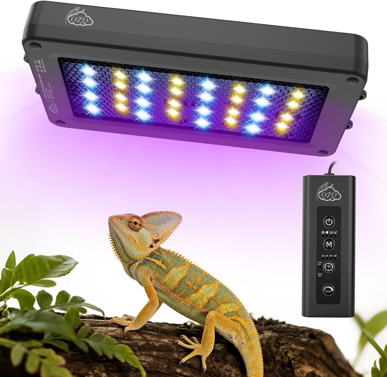 Gecko Lighting & Decor - Lámpara LED para reptiles UVA UVB