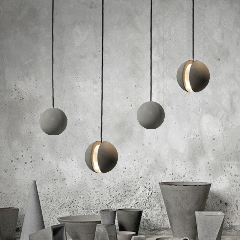Led Moon Lamp - Lámpara Colgante de Cemento de 1.8M,
