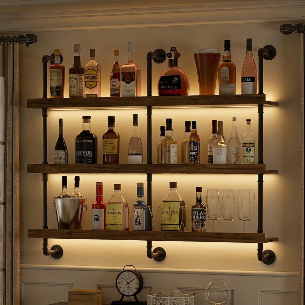 Kitchen Decor Lighting - Estante para vinos montado en la