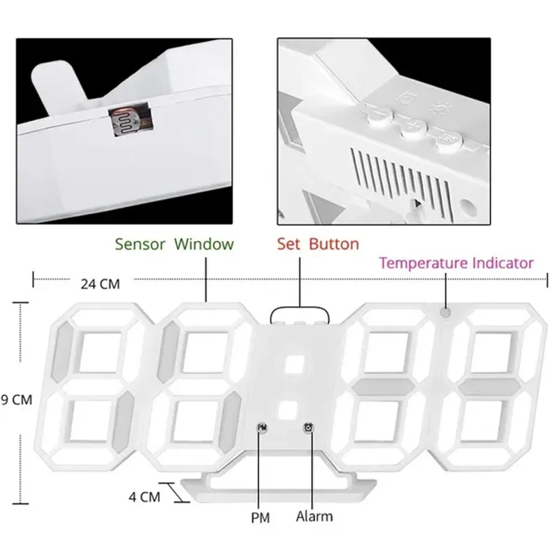 Reloj de pared Digital 3D para - Lighting Home Decor Wall Clocks reseña y precio