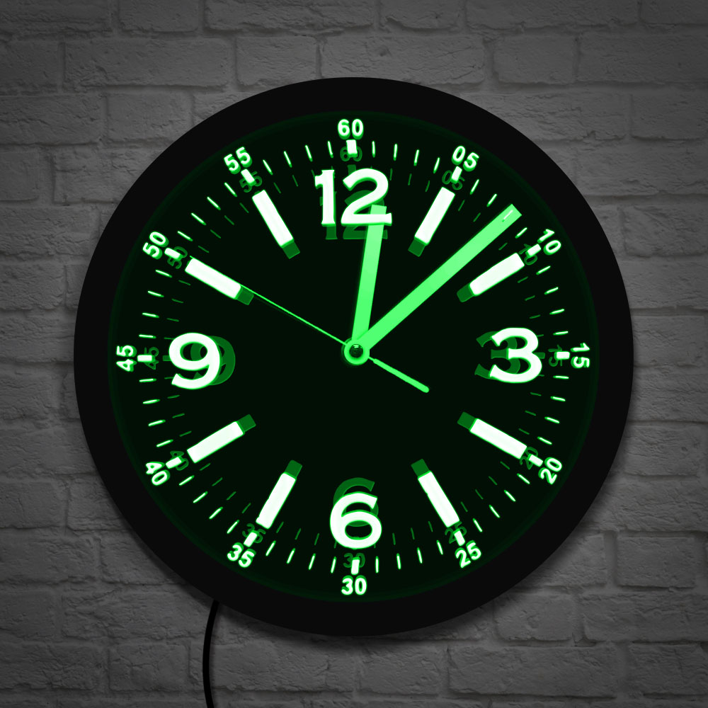Reloj de pared con luz LED de  - Lighting Home Decor Wall Clocks reseña y precio