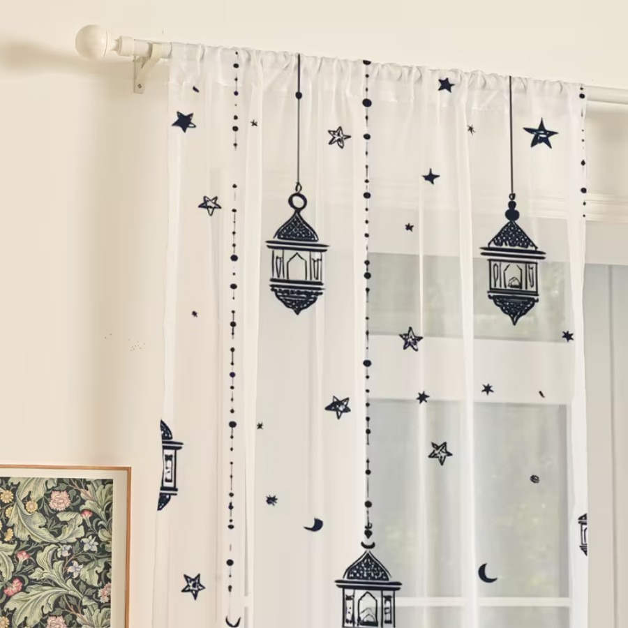 2 Cortinas Transparentes con E - Office Lighting Decor reseña y precio
