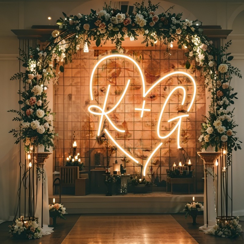 Letrero de neón LED con inicia - Lighting Decor Wedding reseña y precio