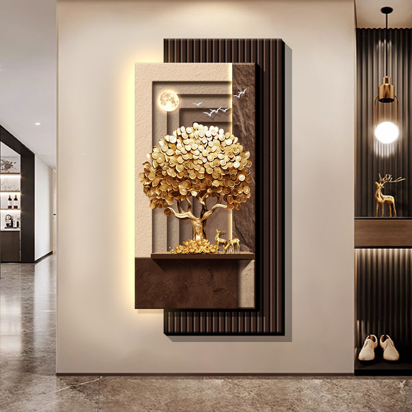 Cuadros decorativos en la entr - Wall Decor Lighting Tree reseña y precio
