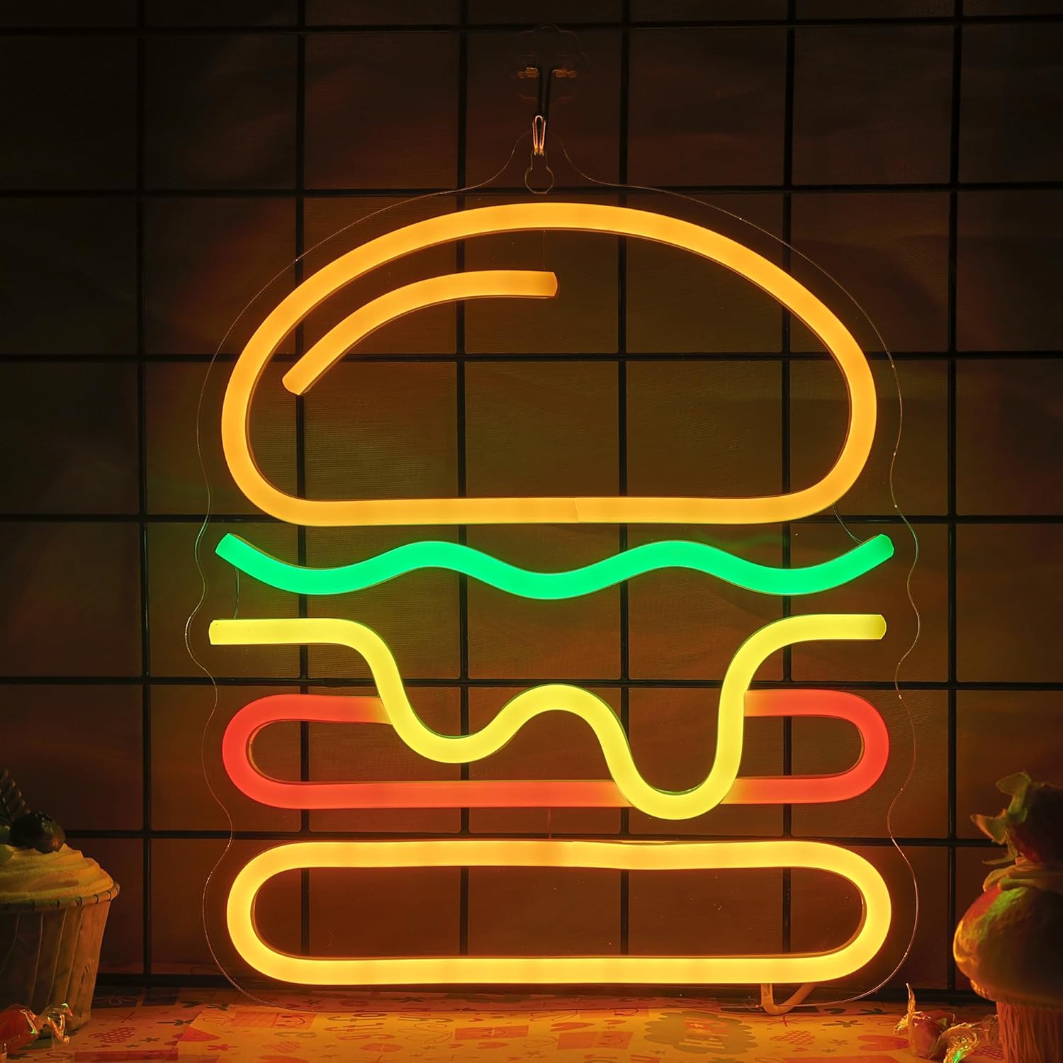 Letrero de neón de hamburguesa - Lighting Home Decor Ideas reseña y precio
