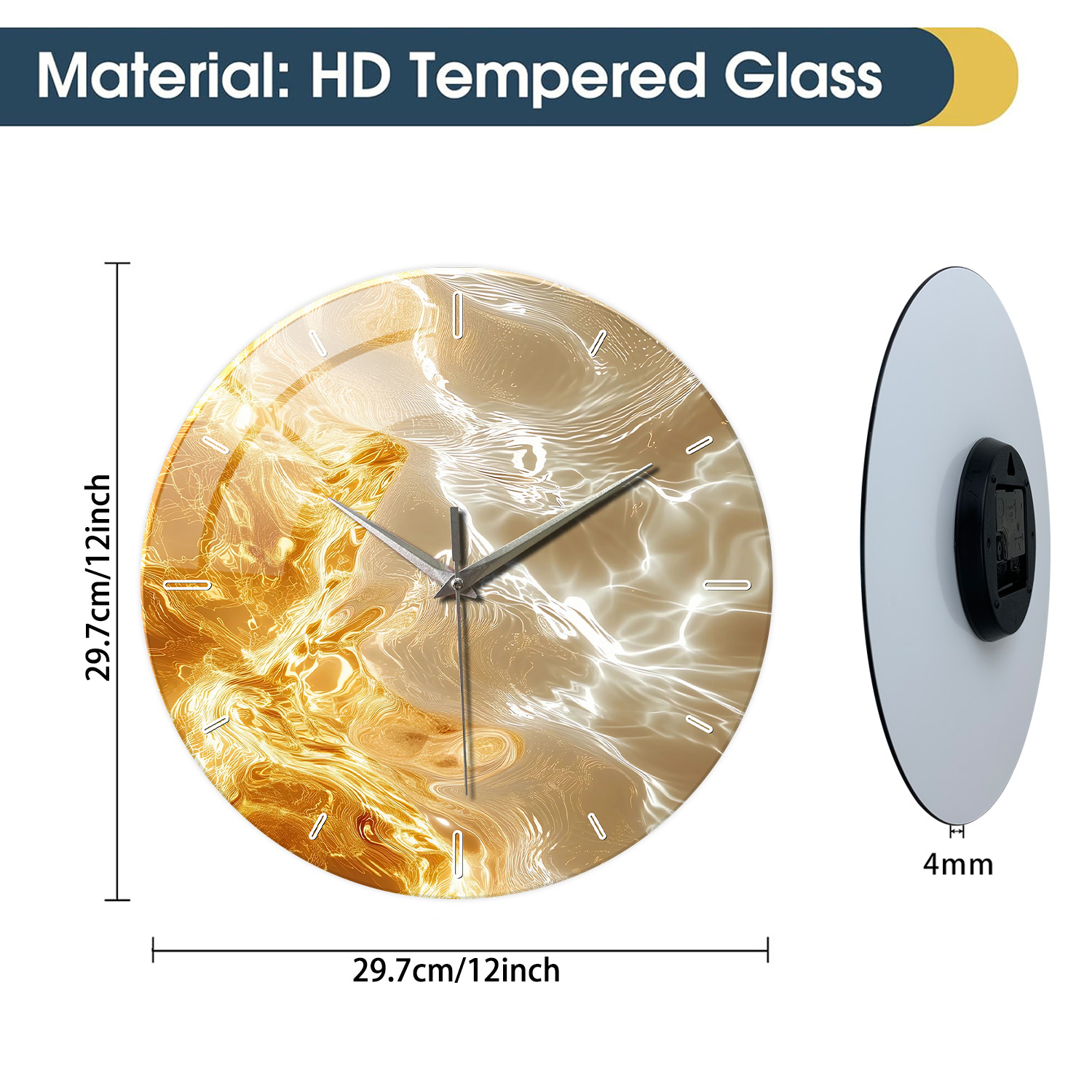 Reloj de Pared de Cristal, Dis - Lighting Home Decor Wall Clocks reseña y precio