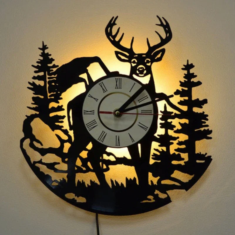 Reloj de pared con disco de vi - Lighting Home Decor Wall Clocks reseña y precio
