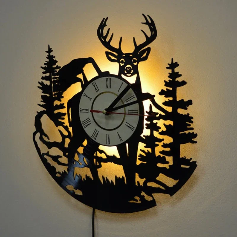 Reloj de pared con disco de vi - Lighting Home Decor Wall Clocks reseña y precio