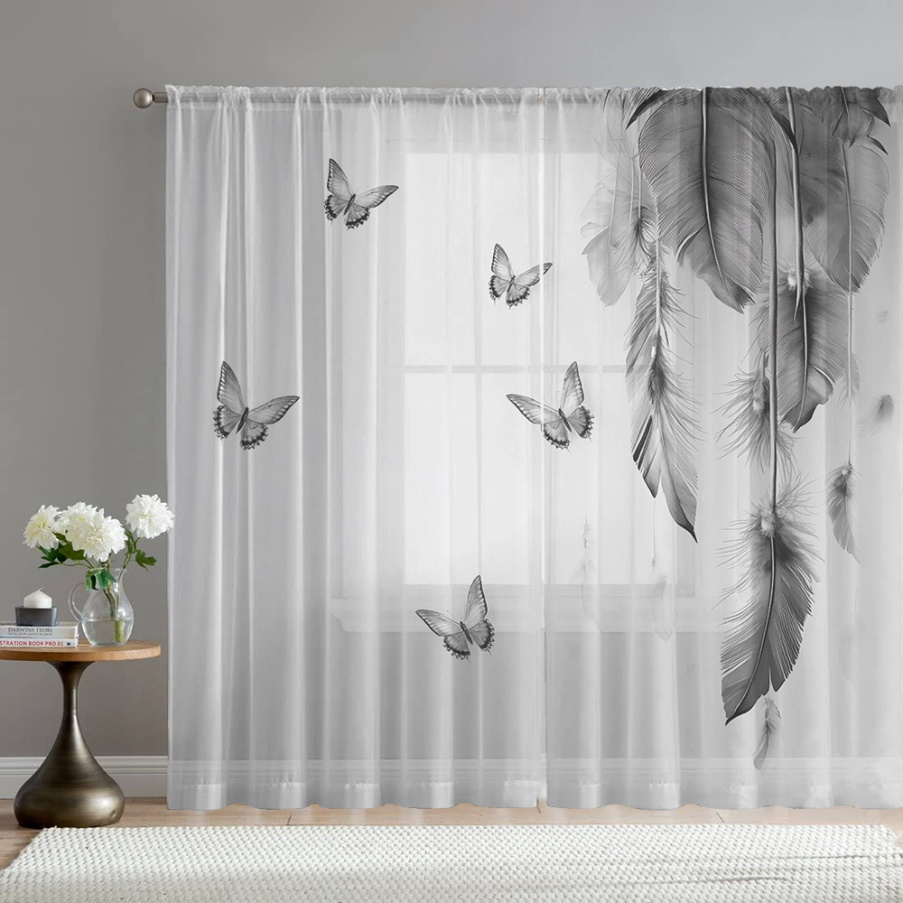 2 Cortinas Transparentes con E - Office Lighting Decor reseña y precio