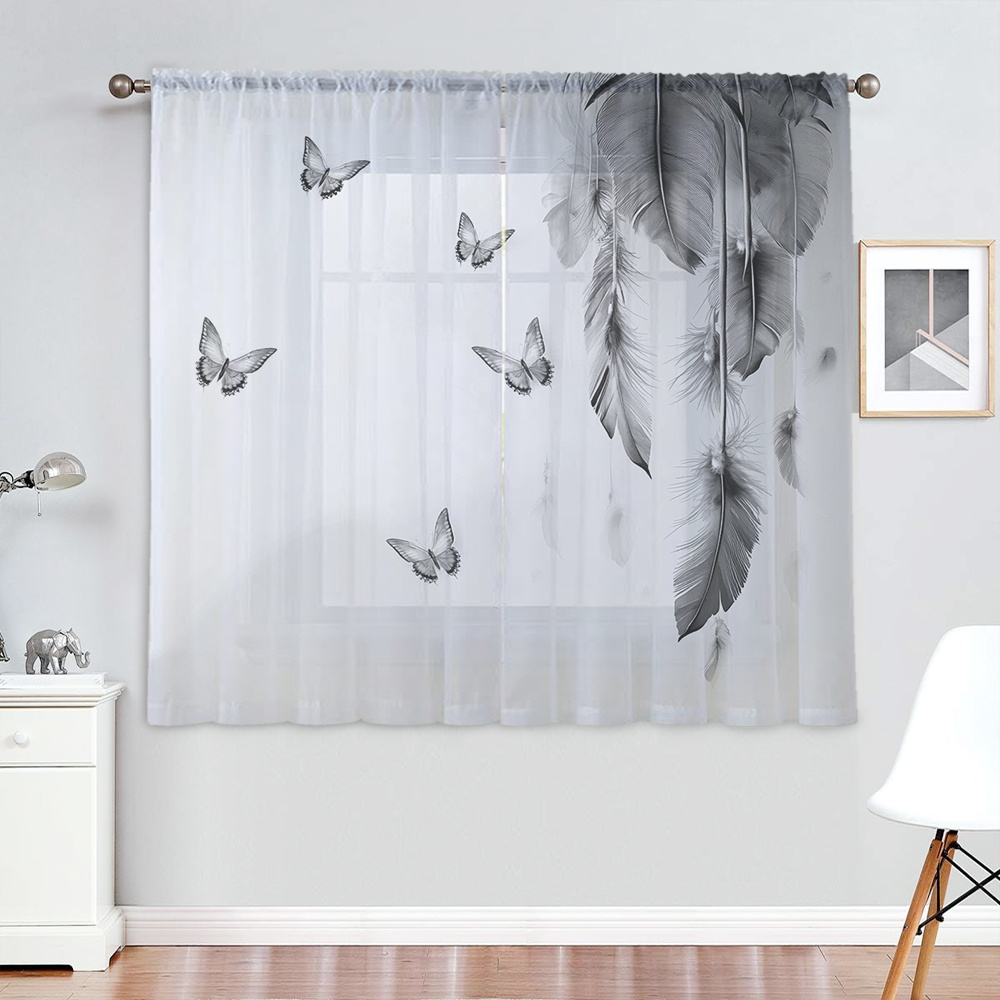 2 Cortinas Transparentes con E - Office Lighting Decor reseña y precio