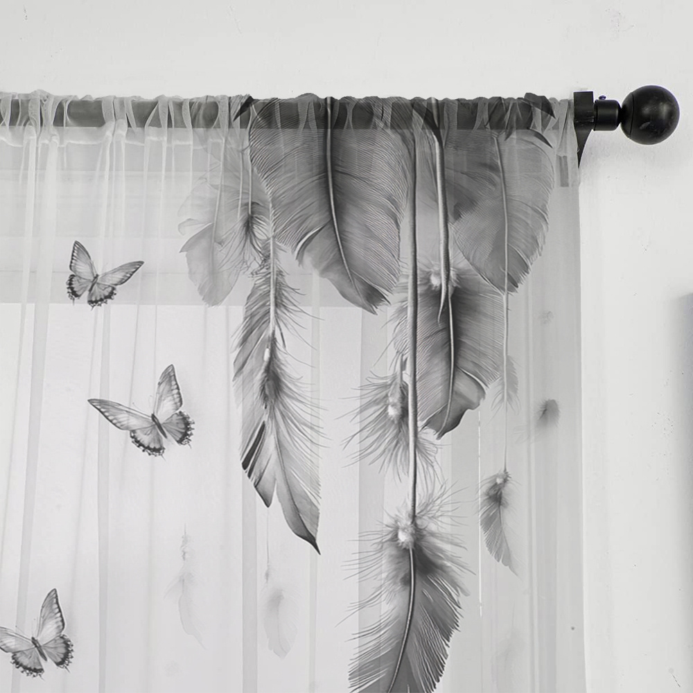 2 Cortinas Transparentes con E - Office Lighting Decor reseña y precio