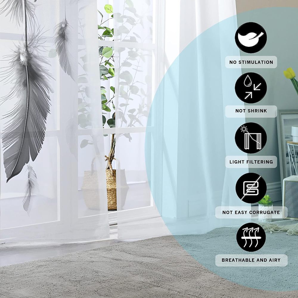 2 Cortinas Transparentes con E - Office Lighting Decor reseña y precio