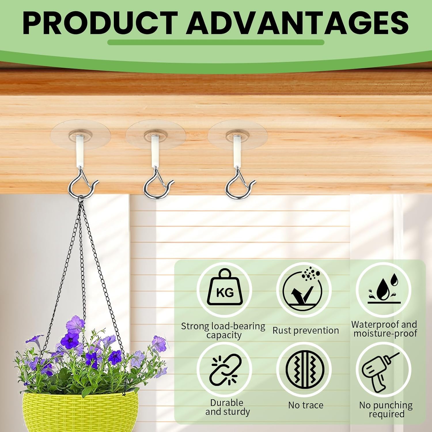 Ganchos de techo autoadhesivos - Kitchen Decor Lighting reseña y precio