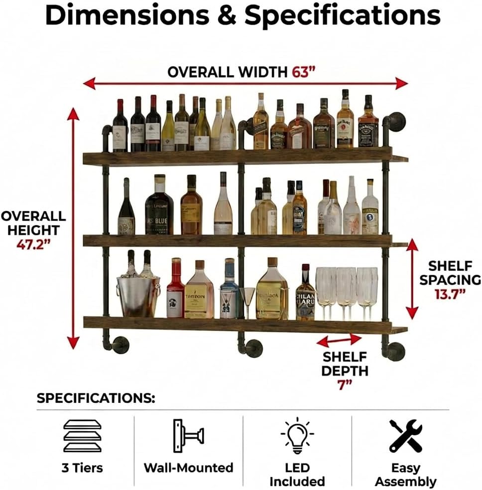 Estante para vinos montado en  - Kitchen Decor Lighting reseña y precio