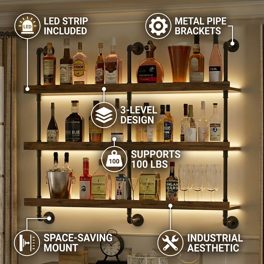 Estante para vinos montado en  - Kitchen Decor Lighting reseña y precio