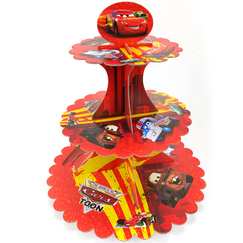 Soporte de Cartón de 3 Niveles - Lighting Mcqueen Decor reseña y precio